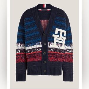 🆕 Tommy Hilfiger Ombre Textured Stripe Cardigan Sweater. Size Small. NWT